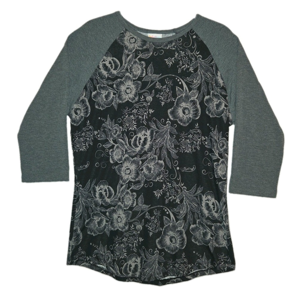 LuLaRoe Floral Print Lynnae Shirt Womens Large Top Simply Comfortable Stretch